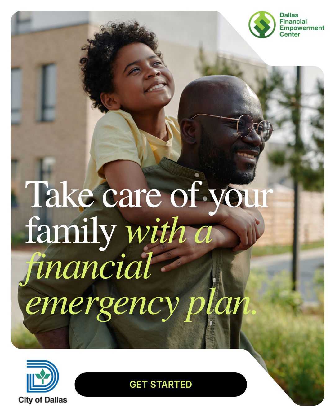 Take care of your family with a financial emergency plan campaign asset